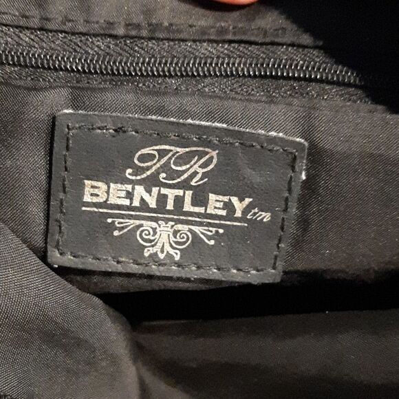 TR Bentley Black Faux Leather Double Zipper Bag - Picture 10 of 12